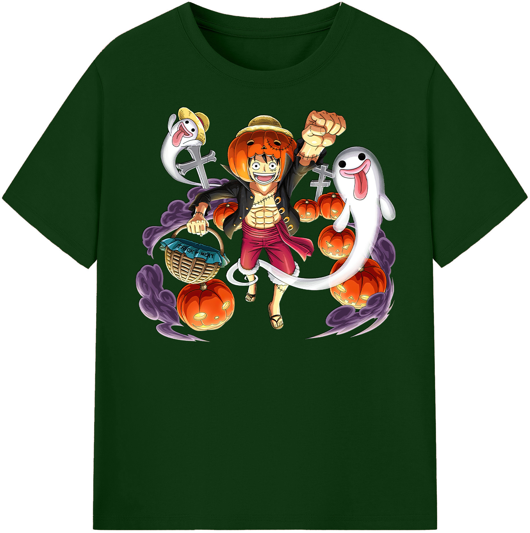 ワンピース モンキー・D・ルフィ ONE PIECE Monkey D. Luffy 綿100％半袖Tシャツ（フロントプリント）